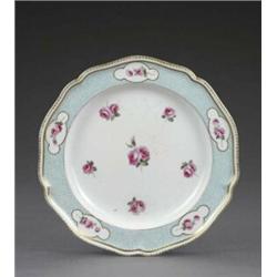A Derby 'Thynne' pattern shaped circular plate, - A Derby 'Thynne' pattern shaped circular plate...
