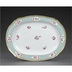 A Derby 'Thynne' pattern rounded rectangular ashet, - A Derby 'Thynne' pattern rounded rectangul...