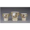 Image 1 : A good Derby 'named view' garniture of three bucket shaped cache pots, - A good Derby 'named vie...