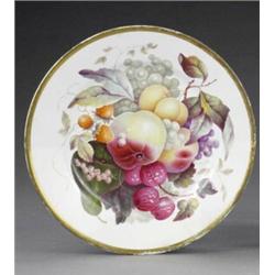 A Derby plate, - A Derby plate, attributed to Thomas Steel, painted virtually overall with a lux...