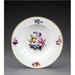 A pair of Derby soup plates, - A pair of Derby soup plates, attributed to Thomas Steel, painted...