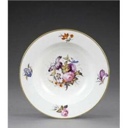 A pair of Derby soup plates, - A pair of Derby soup plates, from the same service, attributed to...
