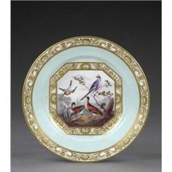 A Derby bleu celeste plate, - A Derby bleu celeste plate, from the same service, attributed to R...