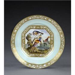 A Derby bleu celeste plate, - A Derby bleu celeste plate, from the same service, attributed to R...