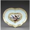 Image 1 : A Derby bleu celeste heart shaped dessert dish, - A Derby bleu celeste heart shaped dessert dish...