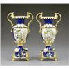 Image 1 : A pair of Bloor Derby two-handled Shrewsbury shape vases, - A pair of Bloor Derby two-handled Sh...