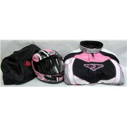 LADIES RACER JACKET, MATCHING HELMET