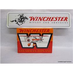 WINCHESTER ALUMINUM SIGN AND BIPLANE