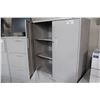 Image 2 : GLOBAL GREY 2 DRAWER LATERAL FILE CABINET WITH DOUBLE DOOR OVER HEAD STORAGE