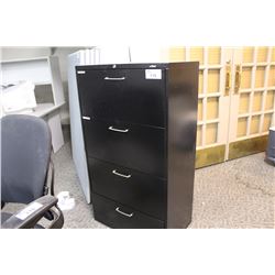 BLACK 4 DRAWER LATERAL FILE CABINET