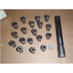 Lot of (18)  Collets With Collet Chuck