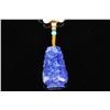 Image 2 : [CHINESE]A LATE 19TH CENTURY TRIDACNA NECKLACE WITH VASE SHAPED LAPIS PENDANT L:27"