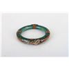 Image 2 : A JADE CARVED BANGLE WITH COPPER CARVED DRAGON (HAIR LINE ON THE BANGLE)W:3"