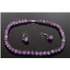 Image 2 : [CHINESE]A SET OF AMETHYST NECKLACE AND EAR RINGS (3 ITEMS)(MEASURED WITH THE LARGEST ITEM)