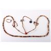 Image 1 : [CHINESE] AGATE COURT BEAD WITH LAPIS AND SILVER DECORATION L:41"
