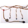 Image 2 : [CHINESE] AGATE COURT BEAD WITH LAPIS AND SILVER DECORATION L:41"