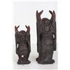 Image 2 : [CHINESE]A PAIR WOOD CARVED STATUES OF MAITREYA (MEASURED WITH THE LARGEST ITEM)