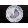 Image 1 : [CHINESE] LATE 19TH CENTURY BLUE AND WHITE PROCELAIN PLATE WITH COPPER RED COLORS PAINTING WITH FISH