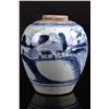Image 1 : [CHINESE] LATE 19TH CENTURY BLUE AND WHITE PROCELAIN JAR PAINTING WITH LANDSCAPE L:6" W:2.9" H:1.9"