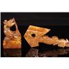 Image 2 : [CHINESE] QING DYNASTY JADE CARVED "YAZI" SHAPED SEAL "GUJIN" MARKED AND JADE AXE WITH DRAGON HEAD H