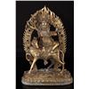 Image 1 : [CHINESE]A LATE 19TH CNETURY GILT BRONZE FIGURE OF PALDEN LHAMO W:7.25"H:13"
