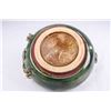 Image 2 : [CHINESE] THREE COLORED GLAZED BRUSHPOT DECORATED WITH FROGS L:8" H:3.5"