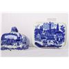 Image 2 : [CHINESE] BLUE AND WHITE PROCELAIN PLATE WITH CAP PAINTED WITH FIGURES L:8.5" W:6.5" H:7"
