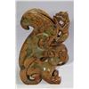 Image 1 : CHINESE JADE CARVED WITH ANIMAL-SHAPED CUP L:5.5" W:2.5" H:8"