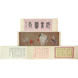 WC Hand Scroll Elephant Ding Guanpeng