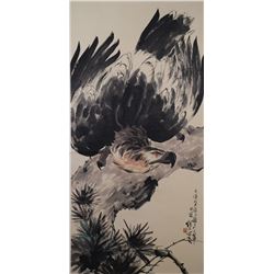 Chinese Watercolour Eagle Painting  Liu Ji Zhen