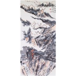 Chinese WC Landscape Scroll Lu Yanshao 1909-1993