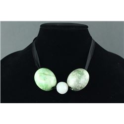 Chinese Green Hardstone Balls Necklace