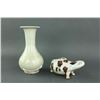 Image 2 : 2 Pc Chinese Red Glazed Porcelain Small Vase & Pot