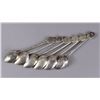 Image 2 : Set of Six Chinese Silver Spoons with Jade Pieces