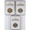 Image 1 : ( 3 ) NGC GRADED WASHINGTON QUARTERS: 1951 MS-65, 1954 MS-65 & 1964-D MS64
