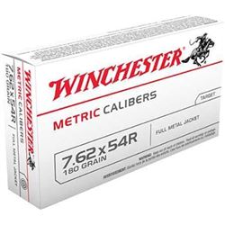 Winchester Ammo Metric 7.62x54mm Russian FMJ 180 GR 400 Rounds UPC 20892212619