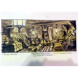 National Treasure Original Concept Painting of Treasure Hold of Ship