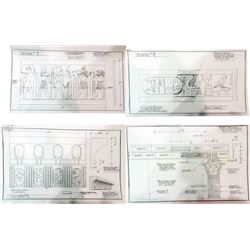 National Treasure Original Pencil Drawings of Egyptian Column and Lintel