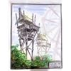 Image 1 : Scooby Doo Original Concept Painting of Tiki Shacks for Spooky Island