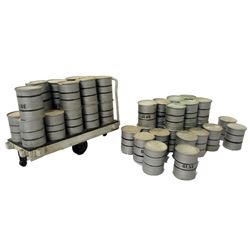 The Aviator Hughes Aircraft Factory Glue Drums and Cart