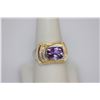 Image 1 : 4.04 CTW Gold Plated silver amethyst Ring