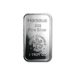 1 oz Silver Bar - Heraeus (New Design, V2)