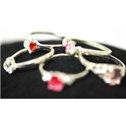5 PIECE SET OF .925 STERLING SILVER RINGs