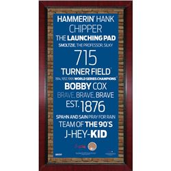 Atlanta Braves Subway Sign Wall Art 16x32 Frame w/ Auth
