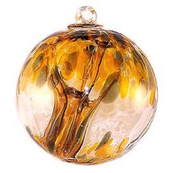 EUROPEAN HAND BLOWN 6" SPIRIT TREE GLASS WITCH BALL