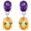 Image 1 : GENUINE 1.98 CTW CITRINE AND 1.50 CTW AMETHYST PLATINUM