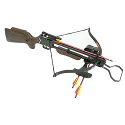 150LBS PRE STRUNG WOODEN HUNTING CROSSBOW W/QUIVER