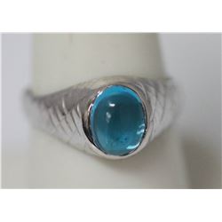 1.30 CTW BLUE TOPAZ RING .925 STERLING SILVER