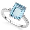 Image 1 : GENUINE 4.00 CTW BLUE TOPAZ AND 0.01 CTW DIAMOND PLATIN