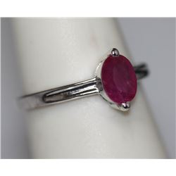 0.50 CTW RUBY RING .925 STERLING SILVER